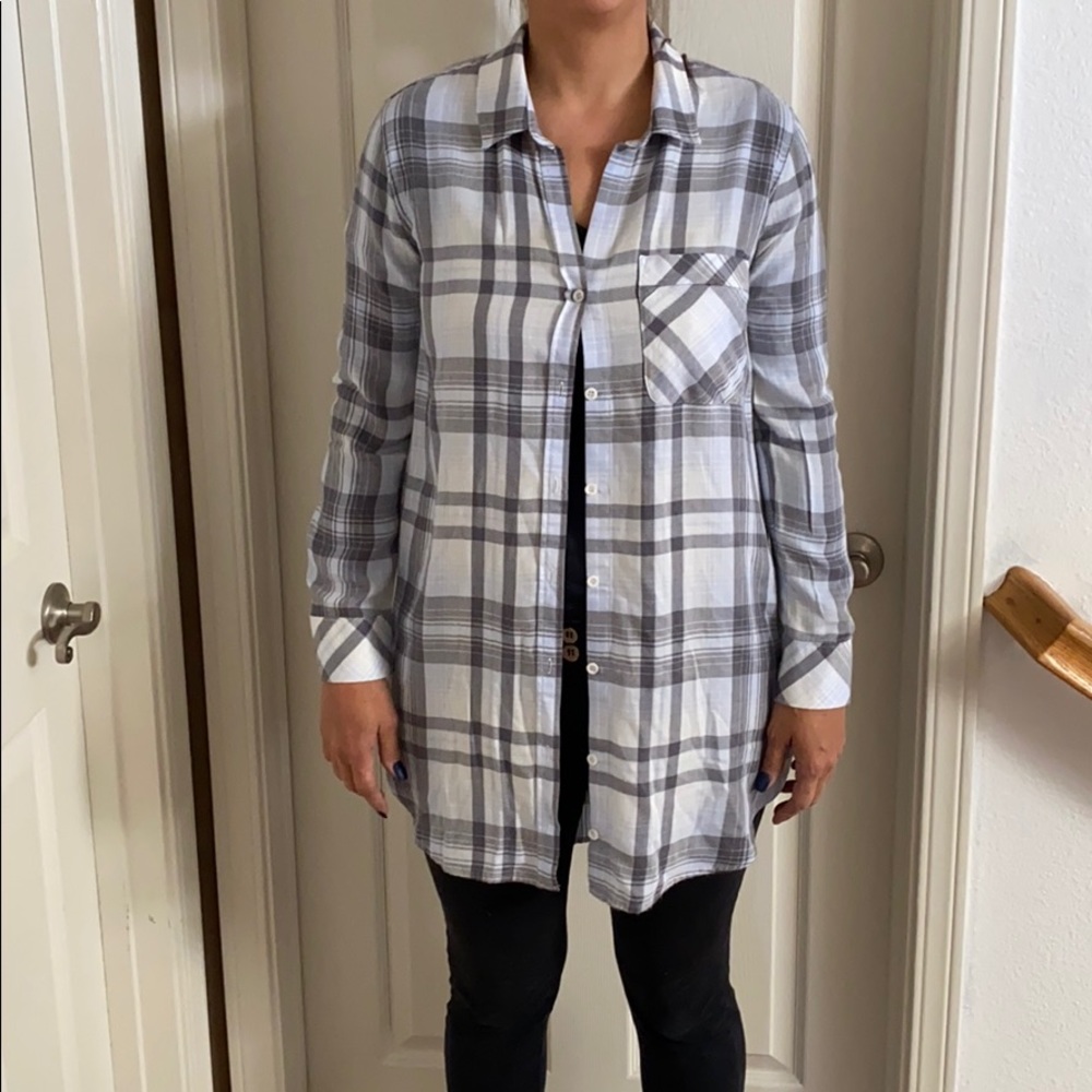 Cloth & stone Anthropologie tunic shirt flannel L